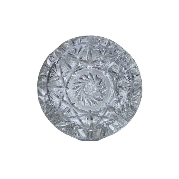 Vintage Lead Crystal Glass Ashtray Pinwheel Fan Design - Picture 4 of 7